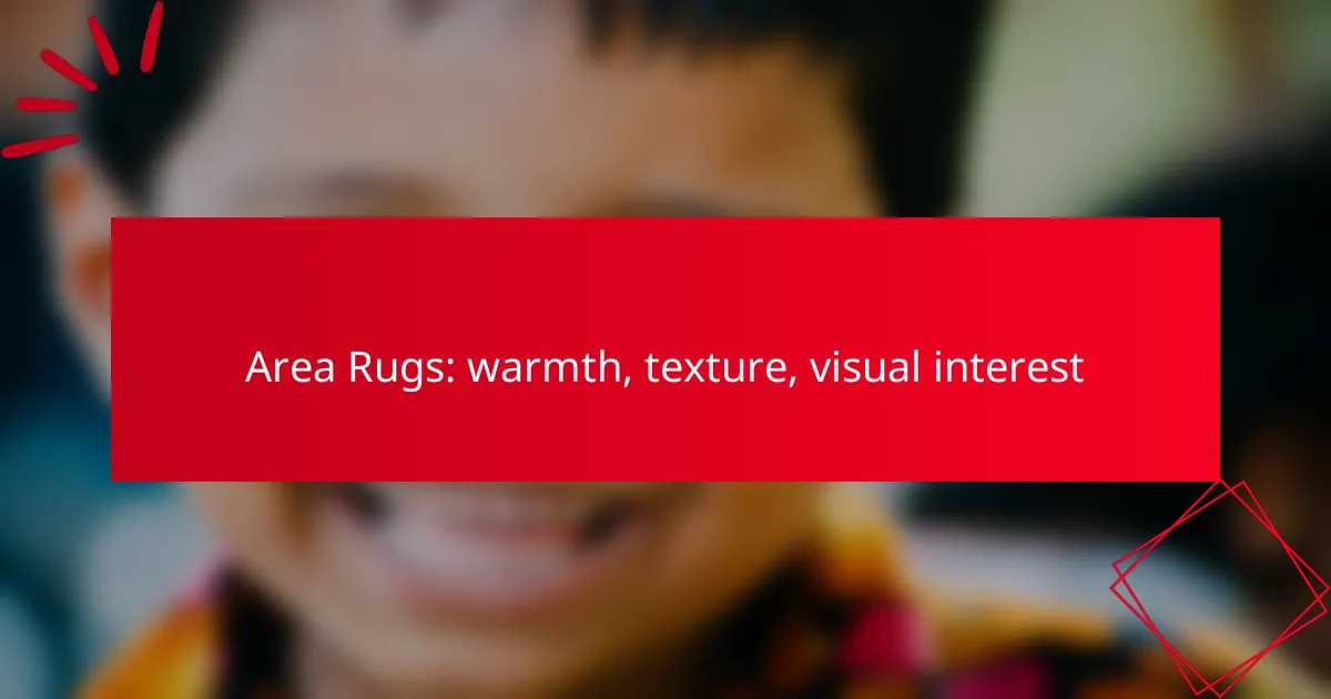 Area Rugs: warmth, texture, visual interest