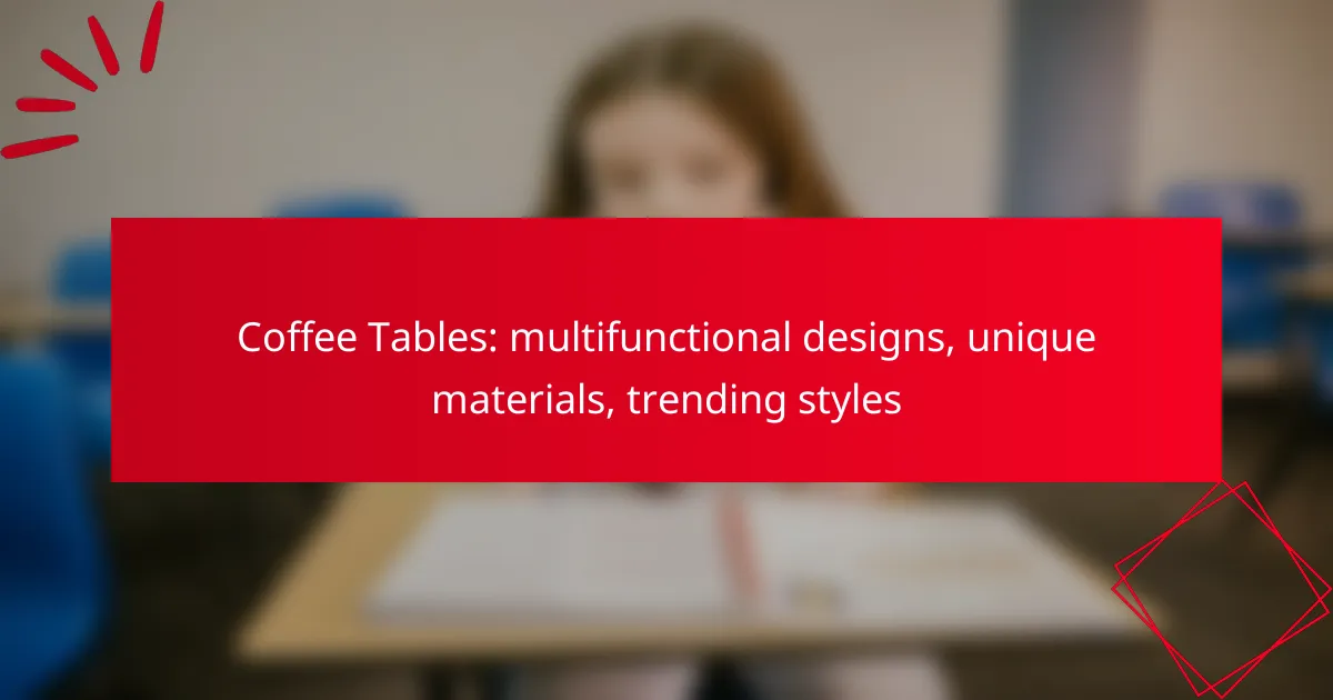 Coffee Tables: multifunctional designs, unique materials, trending styles