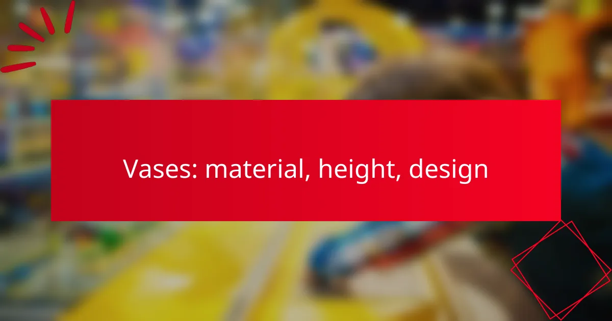 Vases: material, height, design