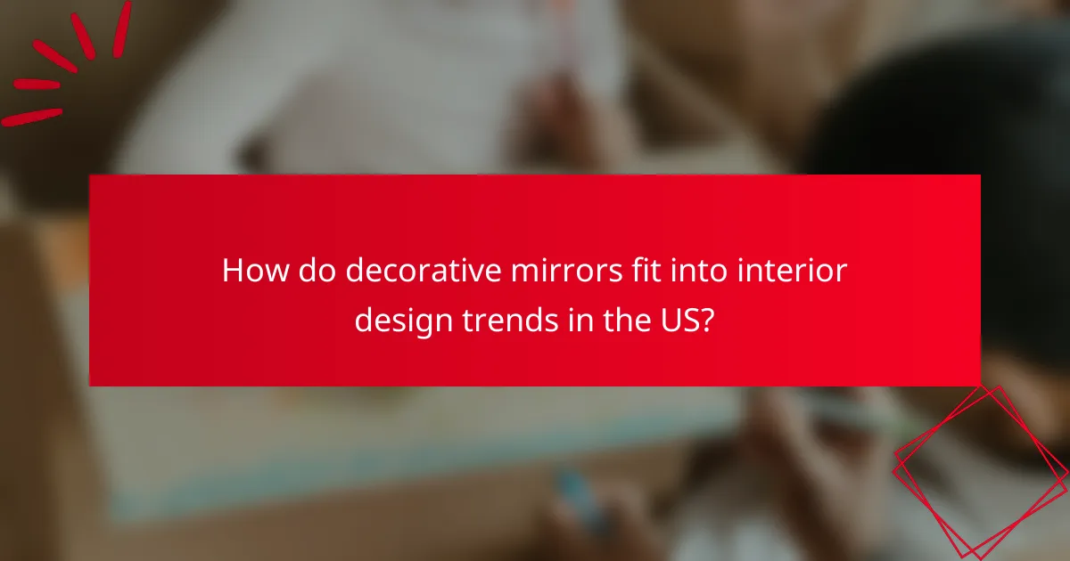 How do decorative mirrors fit into interior design trends in the US?