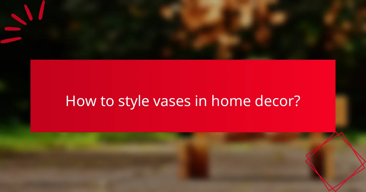 How to style vases in home decor?