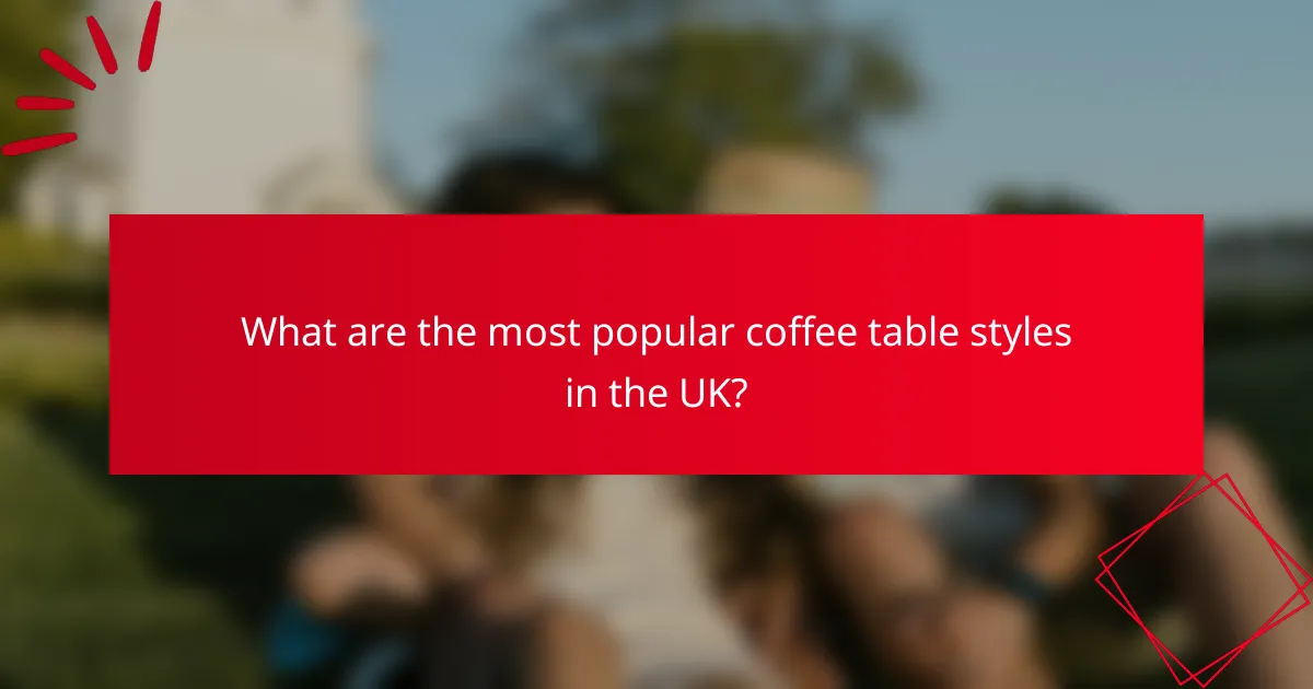 What are the most popular coffee table styles in the UK?