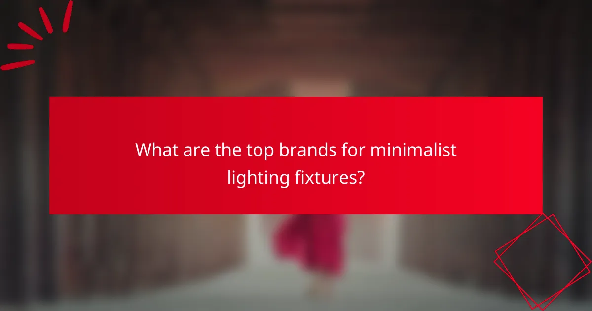 What are the top brands for minimalist lighting fixtures?