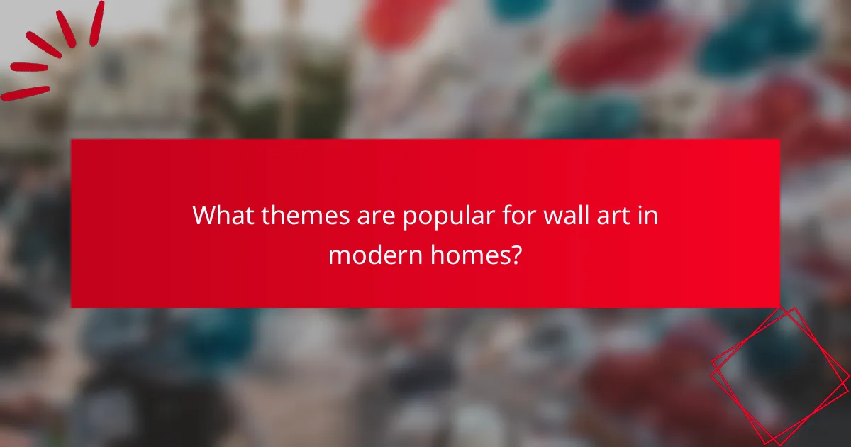 What themes are popular for wall art in modern homes?